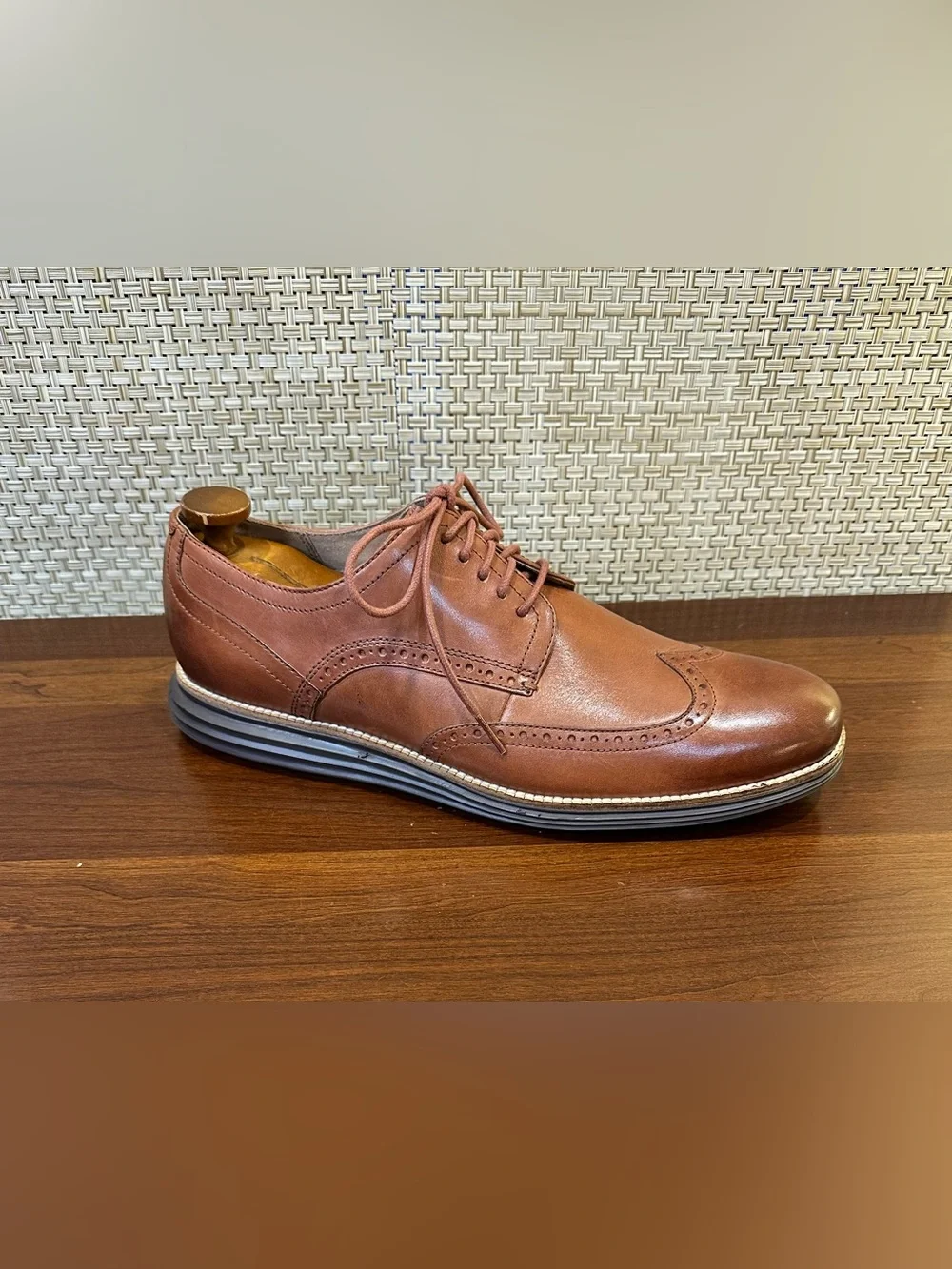 NWOB Cole Haan OriginalGrand Cognac Tan Leather Oxfords C264 13M